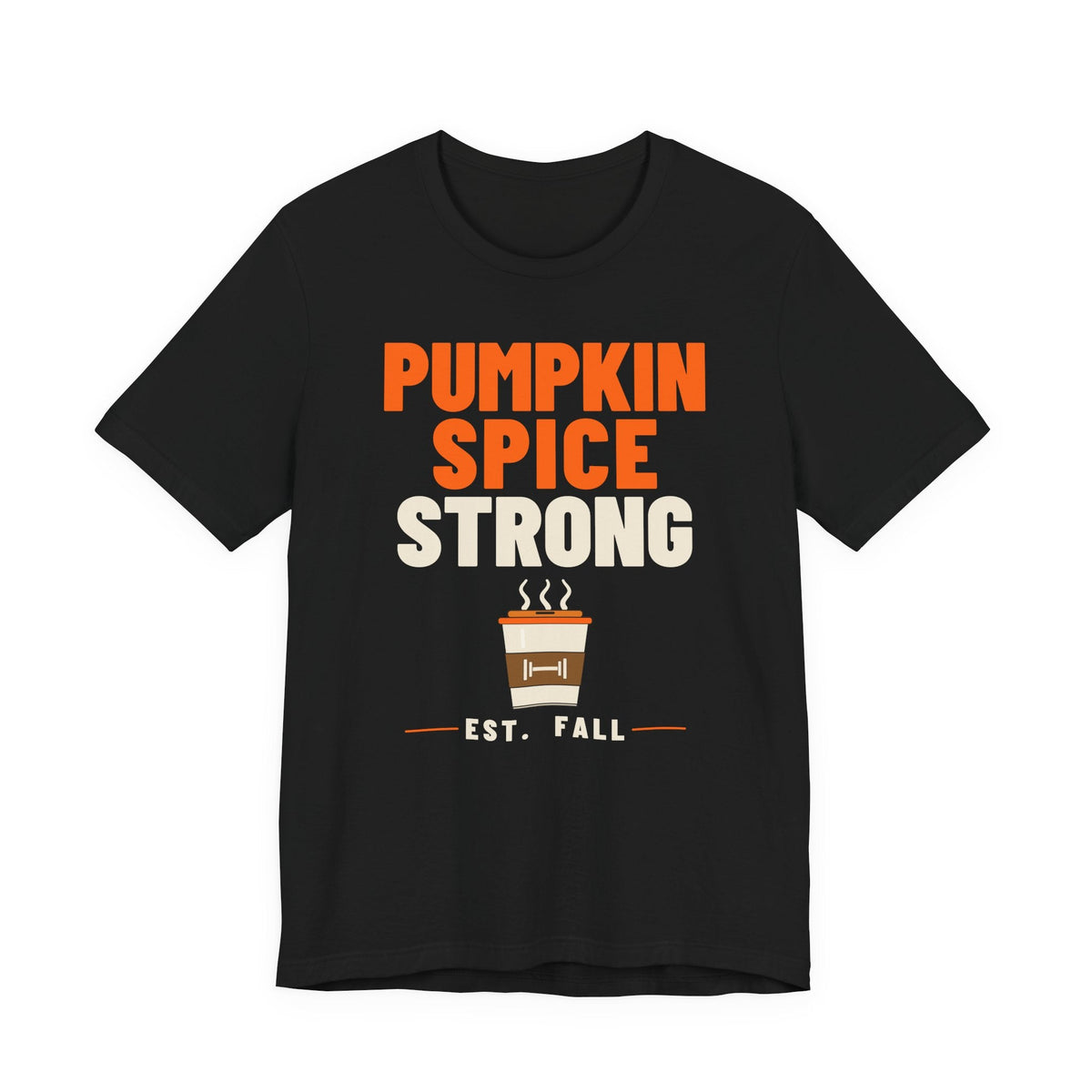 Pumpkin Spice Strong gym tee in black