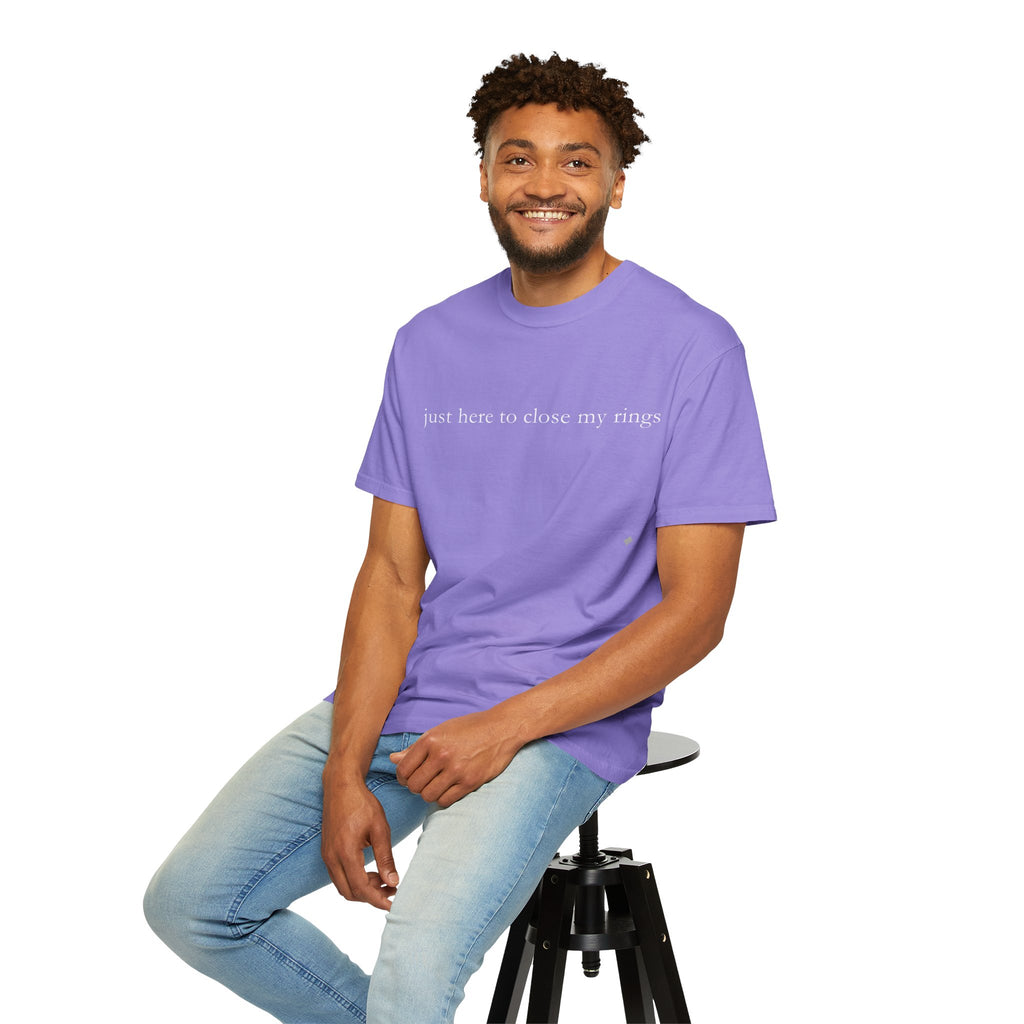 "Just Here To Close My Rings" T-Shirt - Trendy Apple Watch Fitness Tee