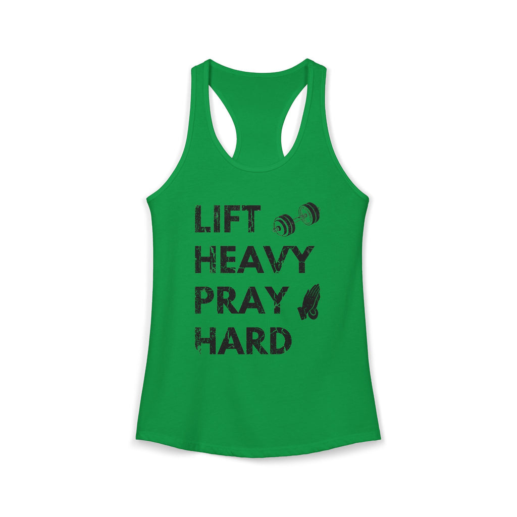 Lift Heavy Pray Hard Racerback Tank