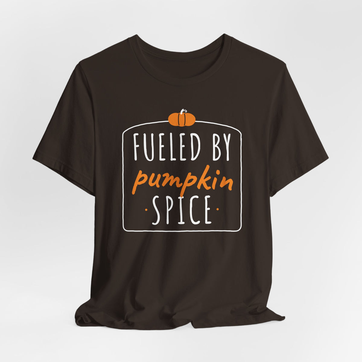 Fueled By Pumpkin Spice Retro Arch Tee | Fall Gym Shirt
