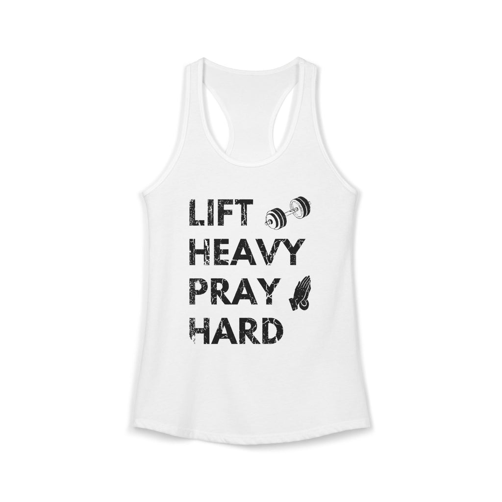 Lift Heavy Pray Hard Racerback Tank