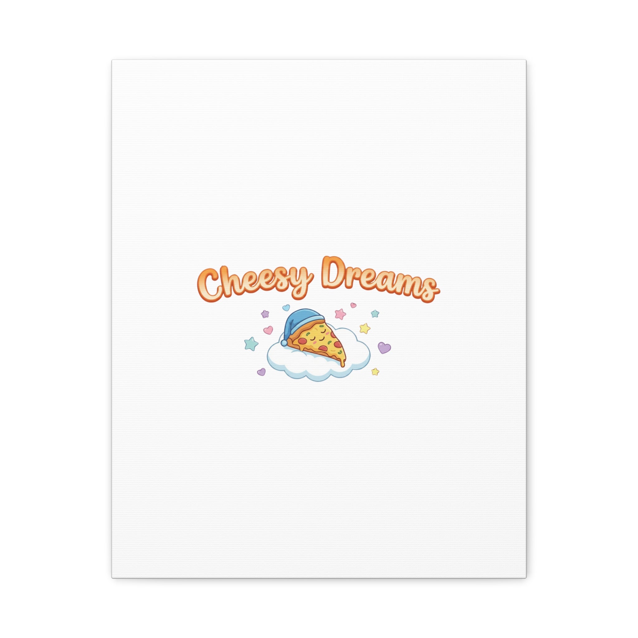 Cheesy Dreams Kawaii Pizza Canvas Wall Art