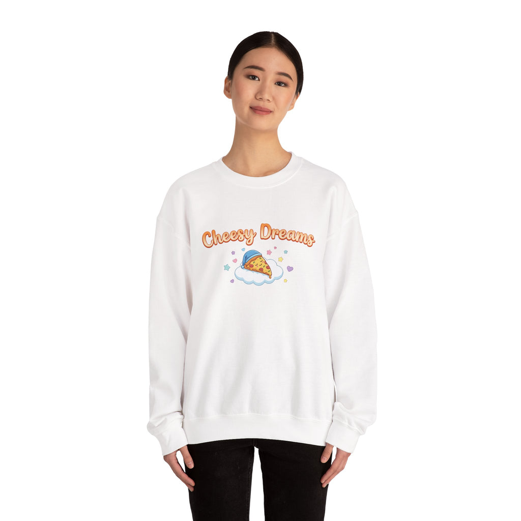 Cheesy Dreams Pizza Sweatshirt – Cozy Food Humor Crewneck
