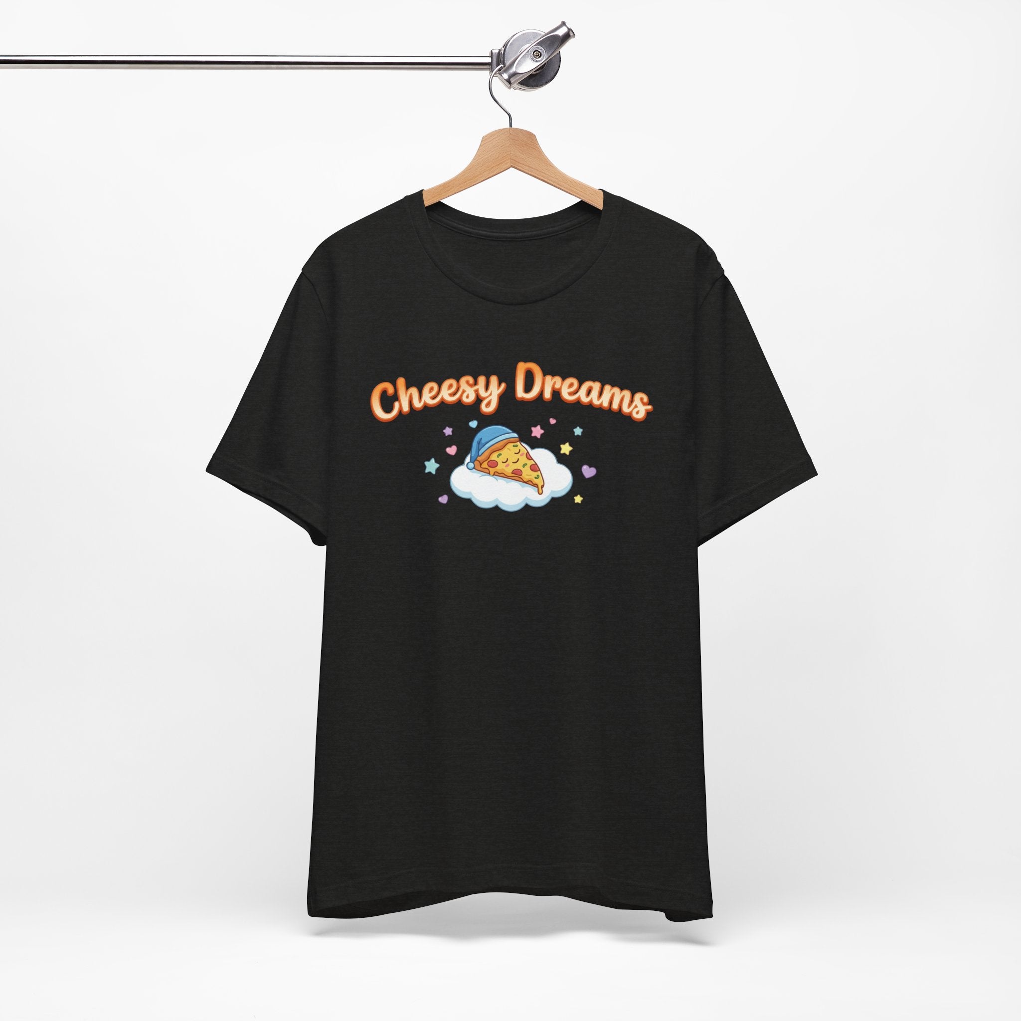 Cheesy Dreams Pizza T-Shirt – Cozy Food Humor Graphic Tee