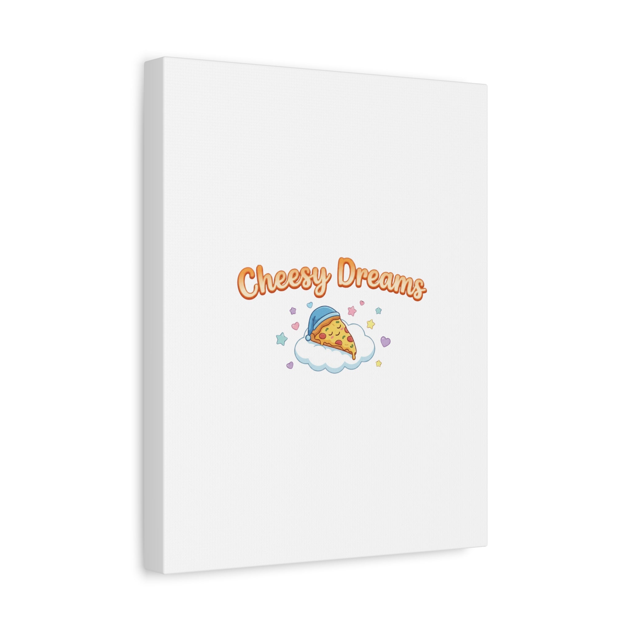 Cheesy Dreams Kawaii Pizza Canvas Wall Art