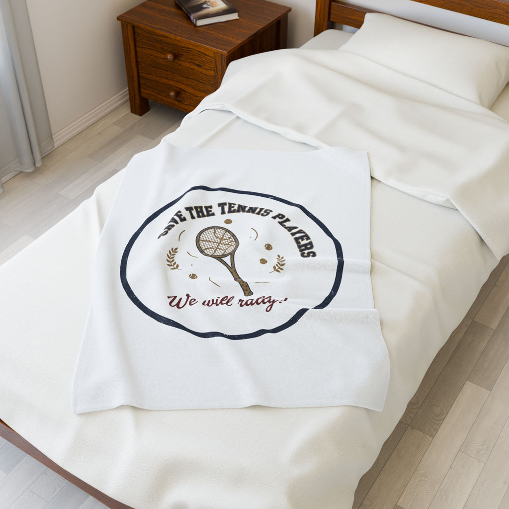 Save the Tennis Players Velveteen Plush Blanket | Tennis meme, racquet sport humor