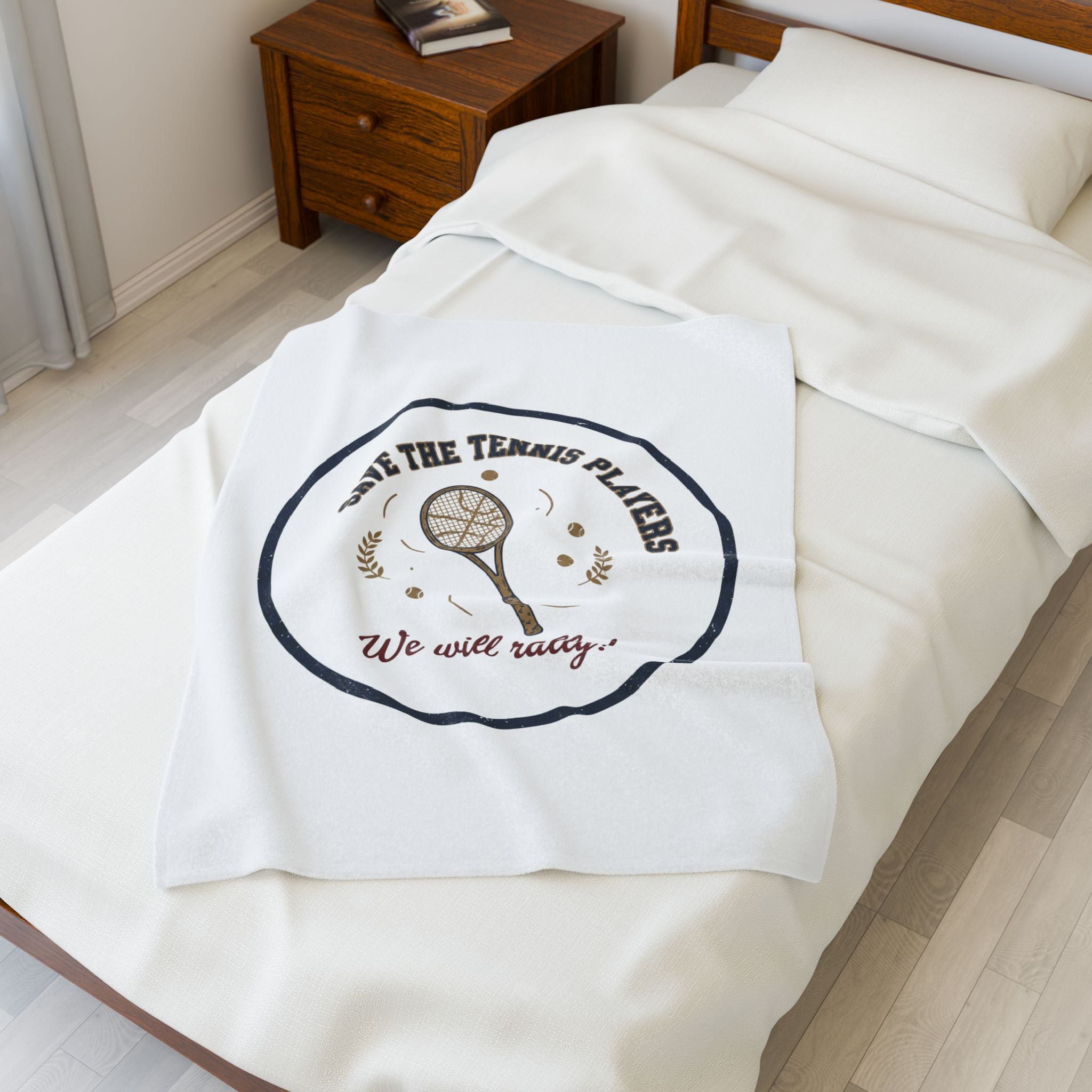 Save the Tennis Players Velveteen Plush Blanket | Tennis meme, racquet sport humor