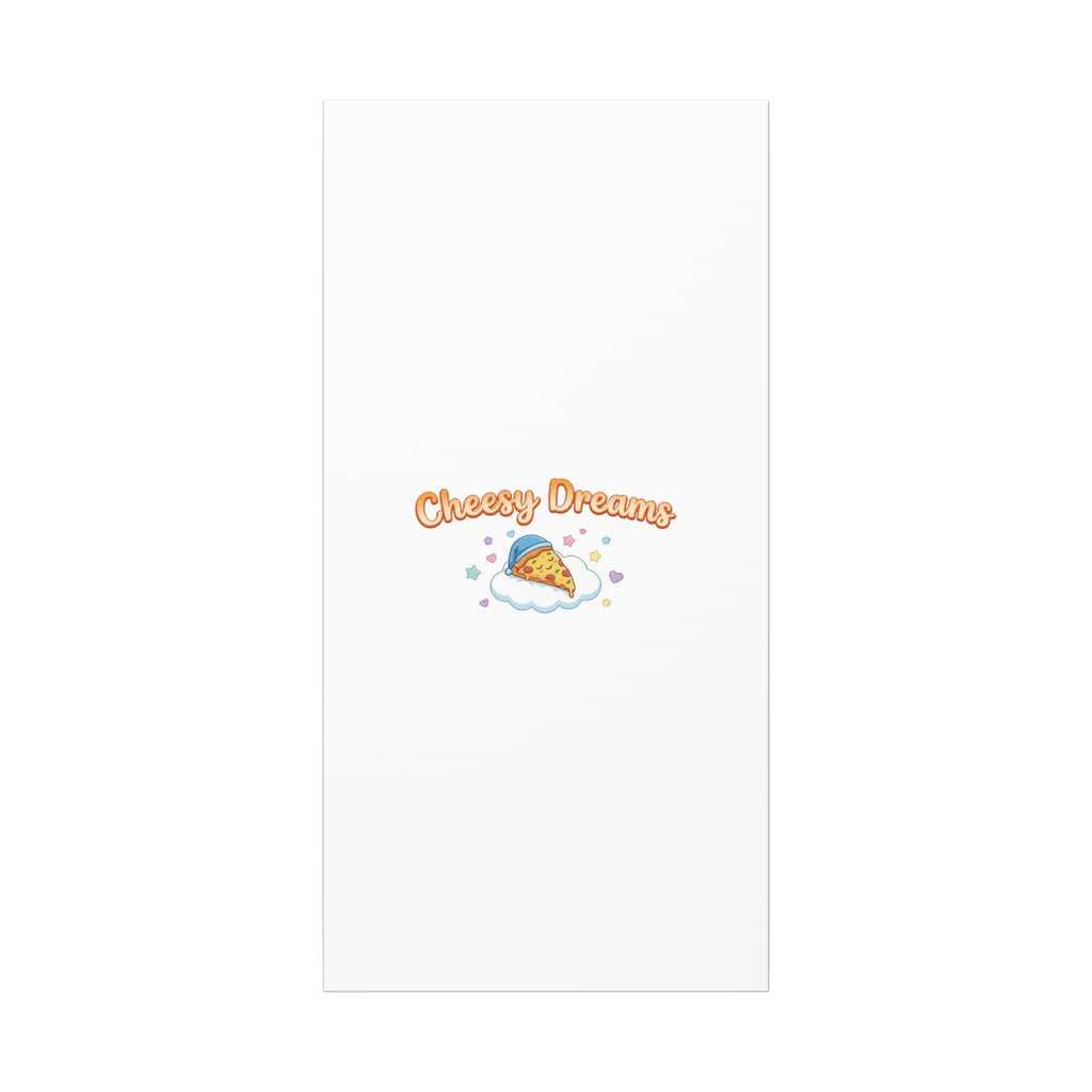 Cheesy Dreams Kawaii Pizza Canvas Wall Art