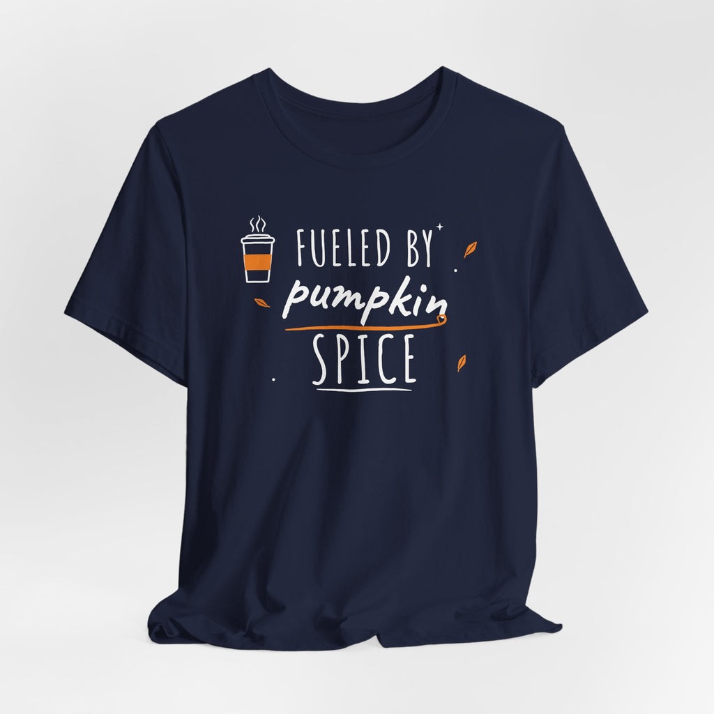 Fueled By Pumpkin Spice Latte Art Tee | Fall Gym Shirt