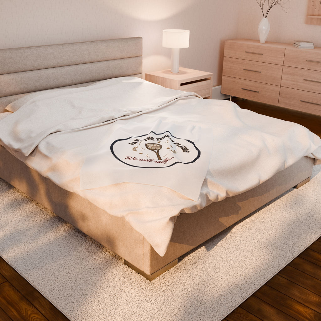 Save the Tennis Players Velveteen Plush Blanket | Tennis meme, racquet sport humor