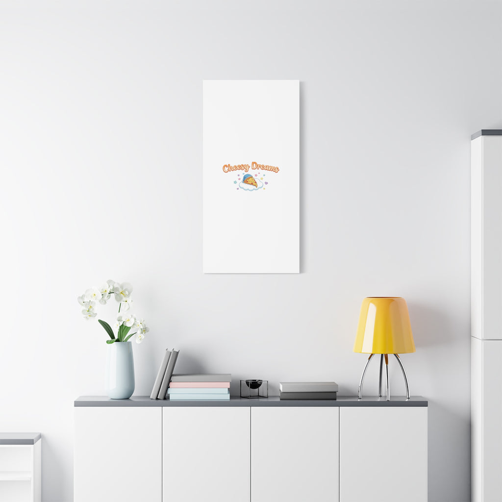 Cheesy Dreams Kawaii Pizza Canvas Wall Art