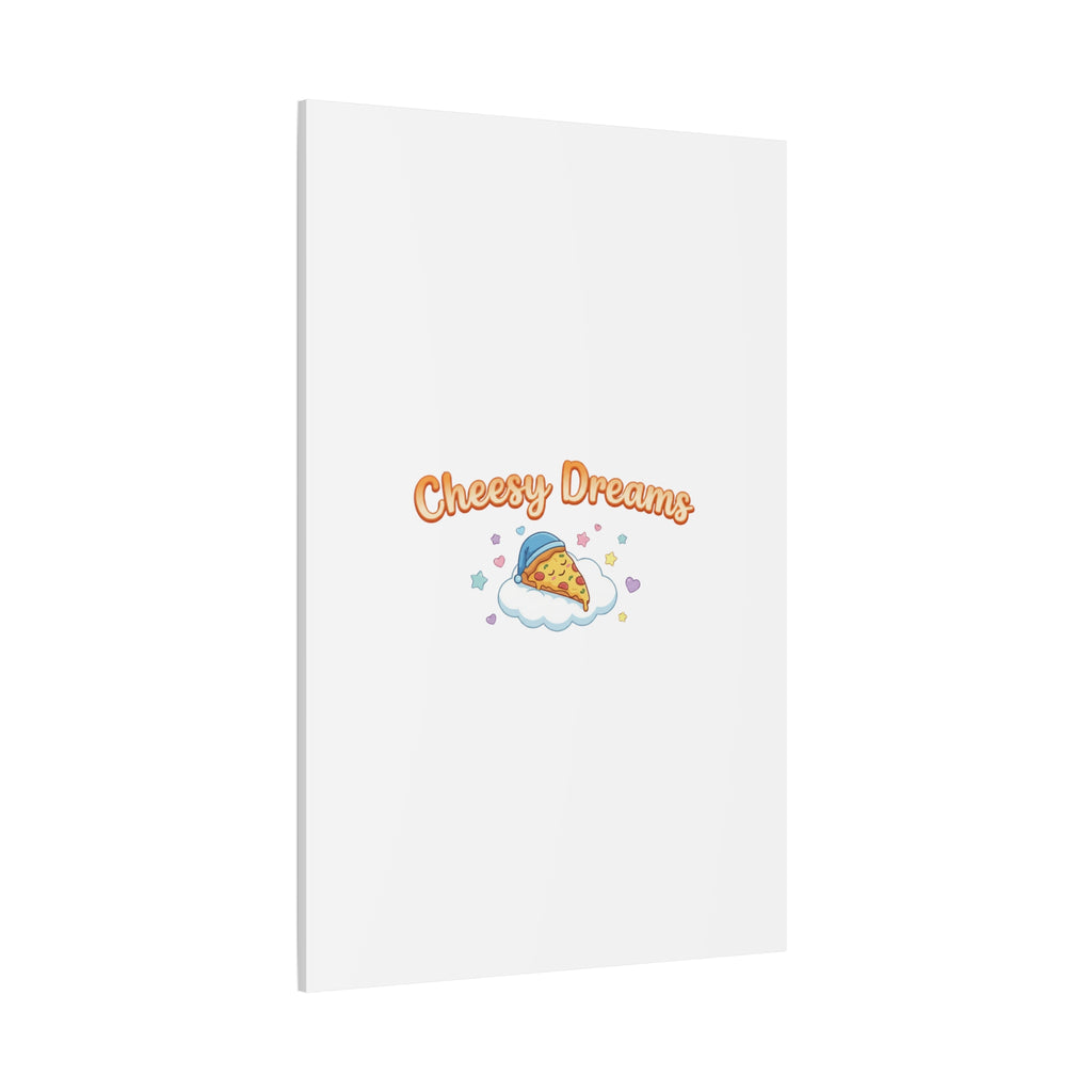 Cheesy Dreams Kawaii Pizza Canvas Wall Art