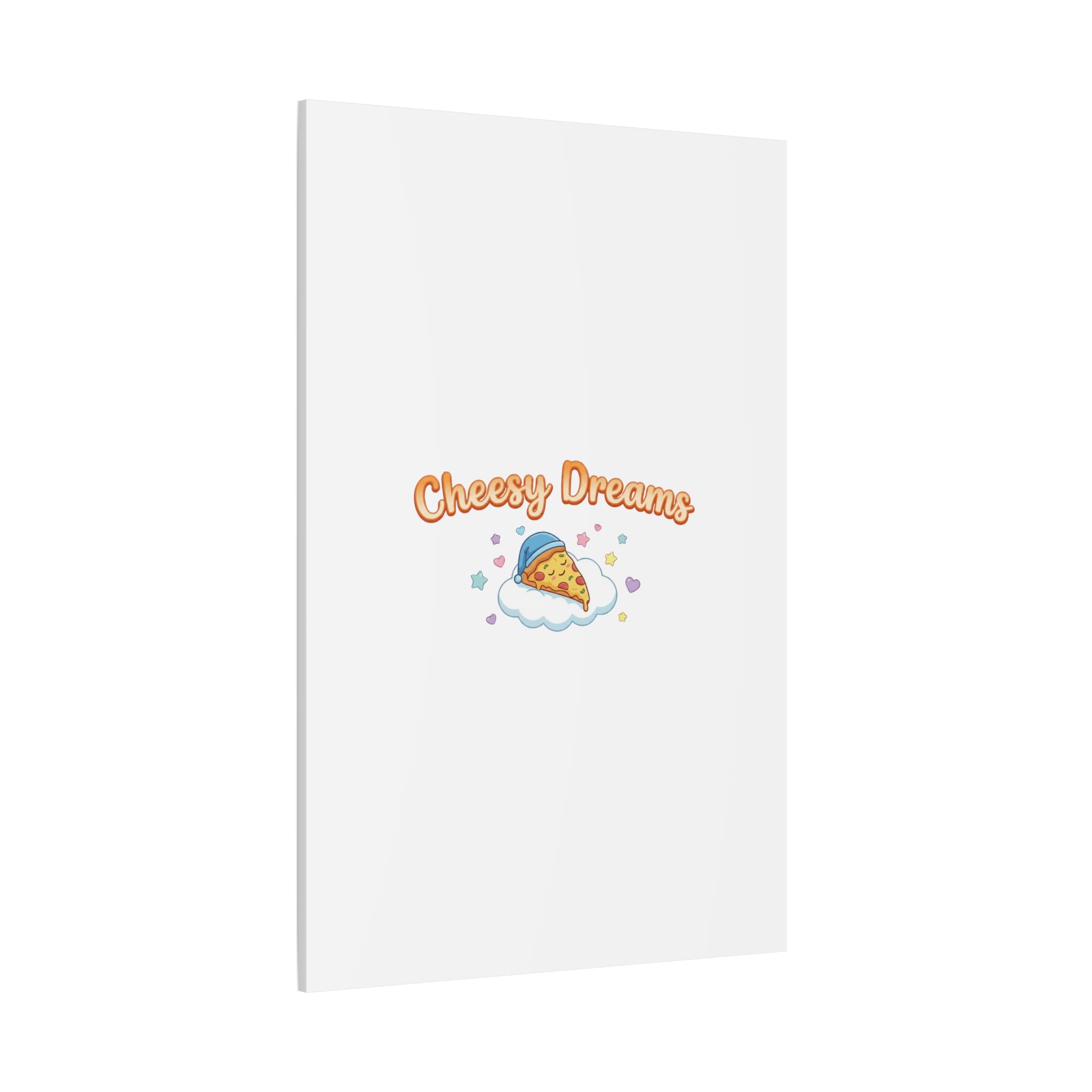 Cheesy Dreams Kawaii Pizza Canvas Wall Art
