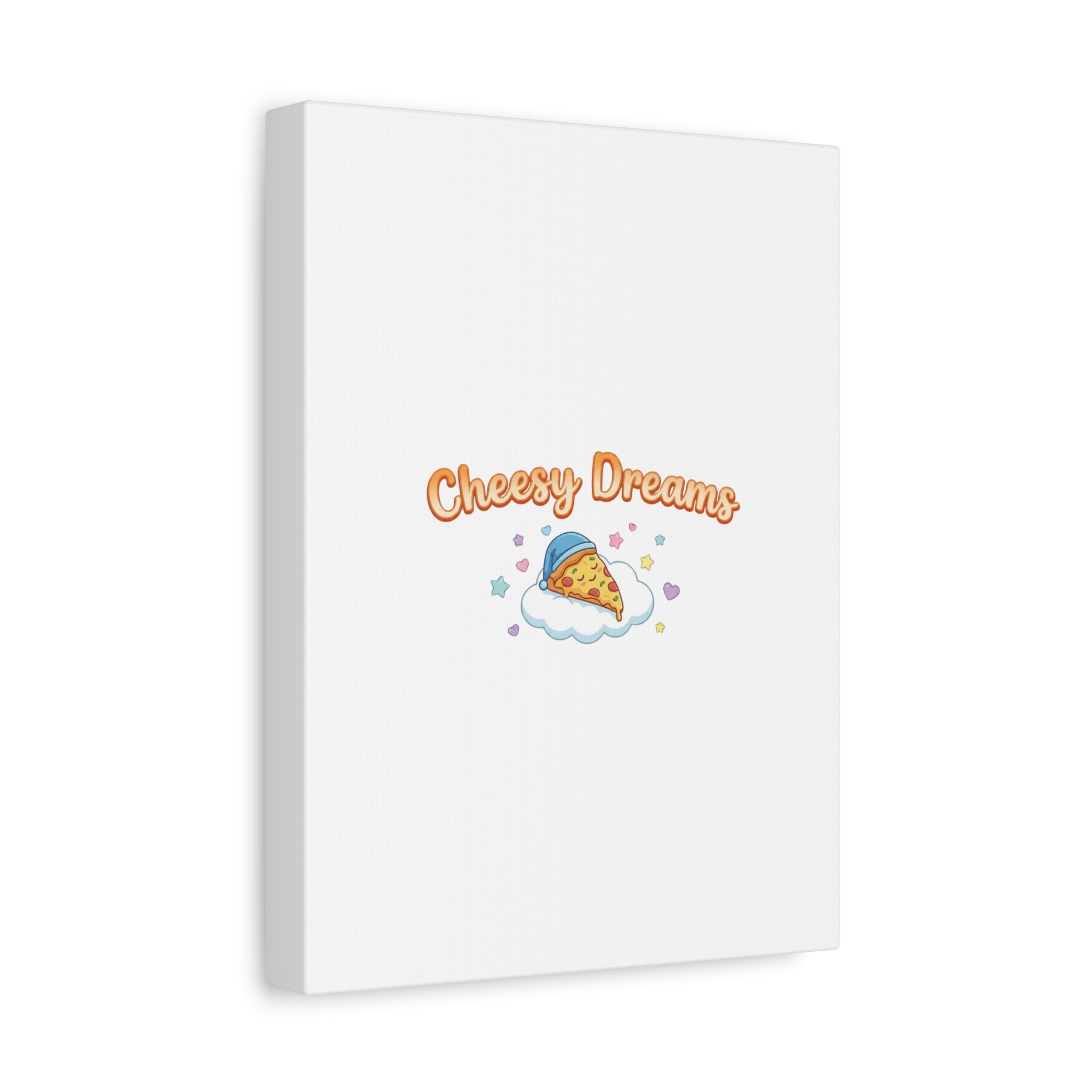 Cheesy Dreams Kawaii Pizza Canvas Wall Art