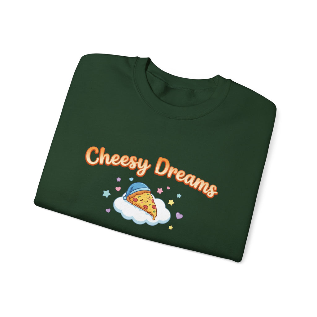 Cheesy Dreams Pizza Sweatshirt – Cozy Food Humor Crewneck