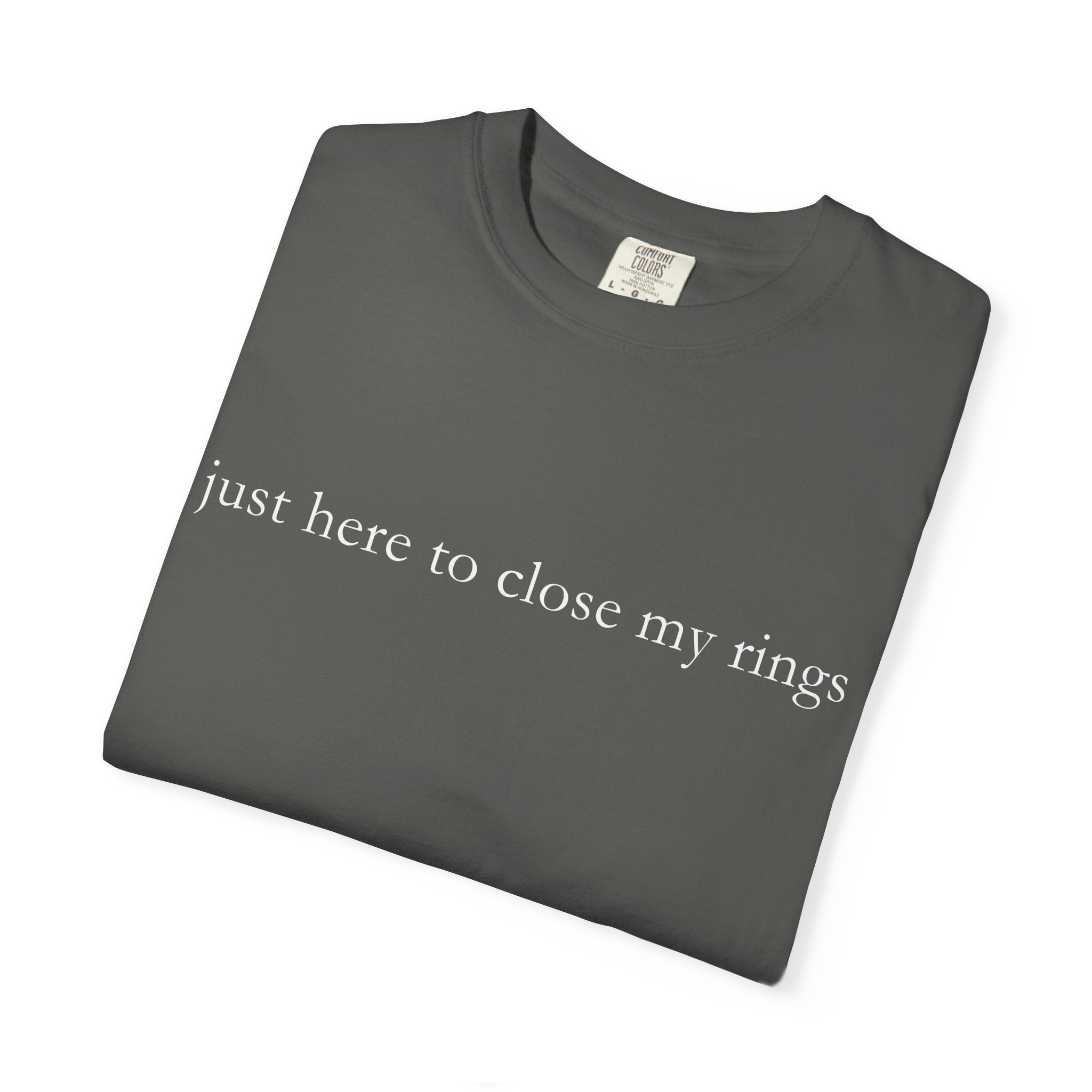 "Just Here To Close My Rings" T-Shirt - Trendy Apple Watch Fitness Tee