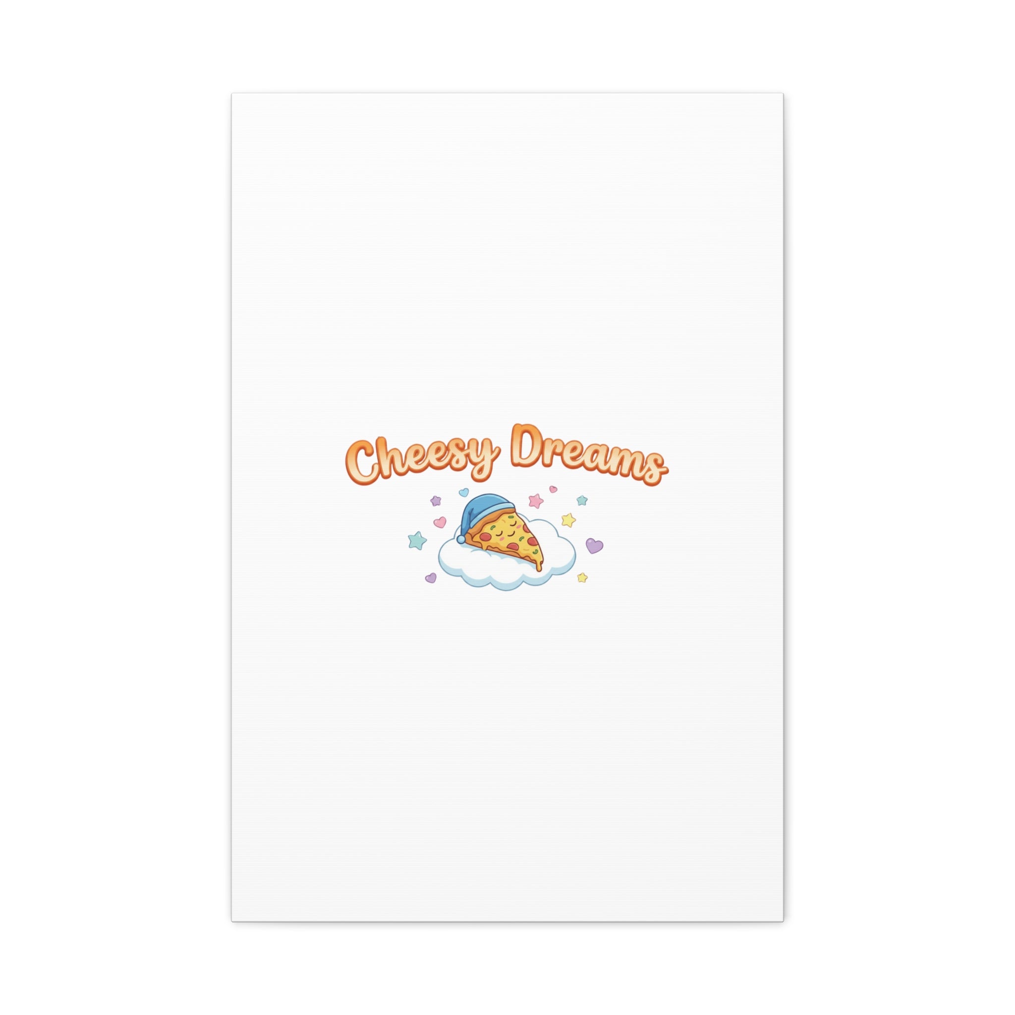 Cheesy Dreams Kawaii Pizza Canvas Wall Art