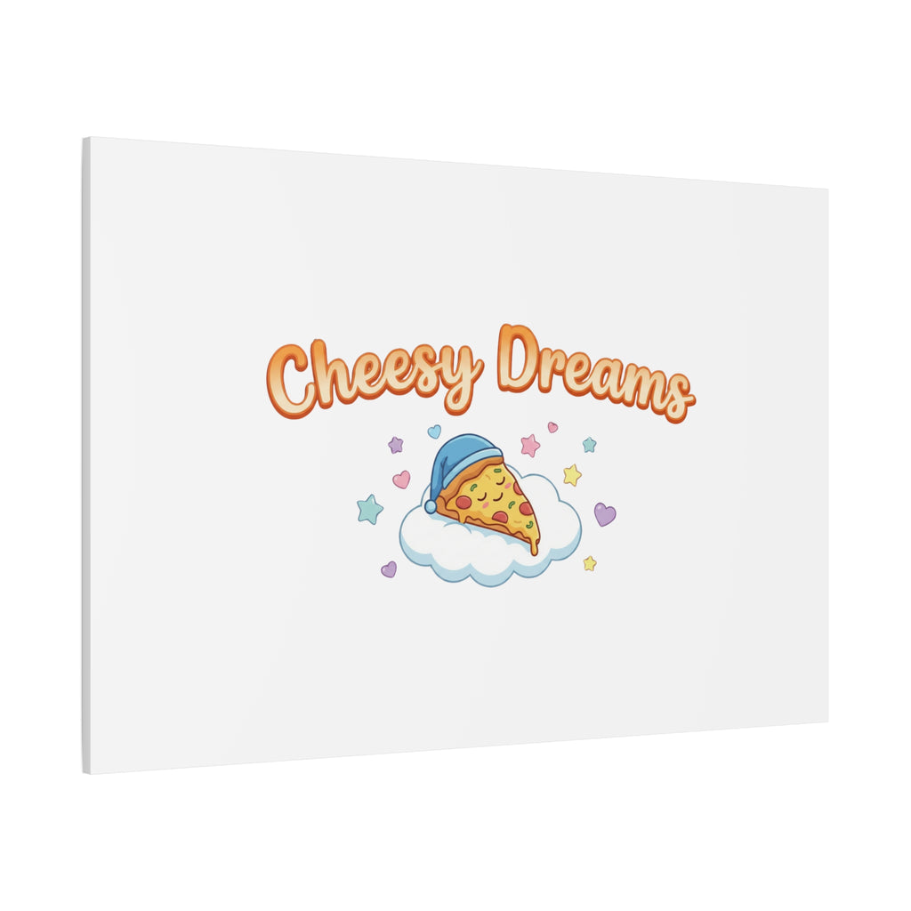 Cheesy Dreams Kawaii Pizza Canvas Wall Art