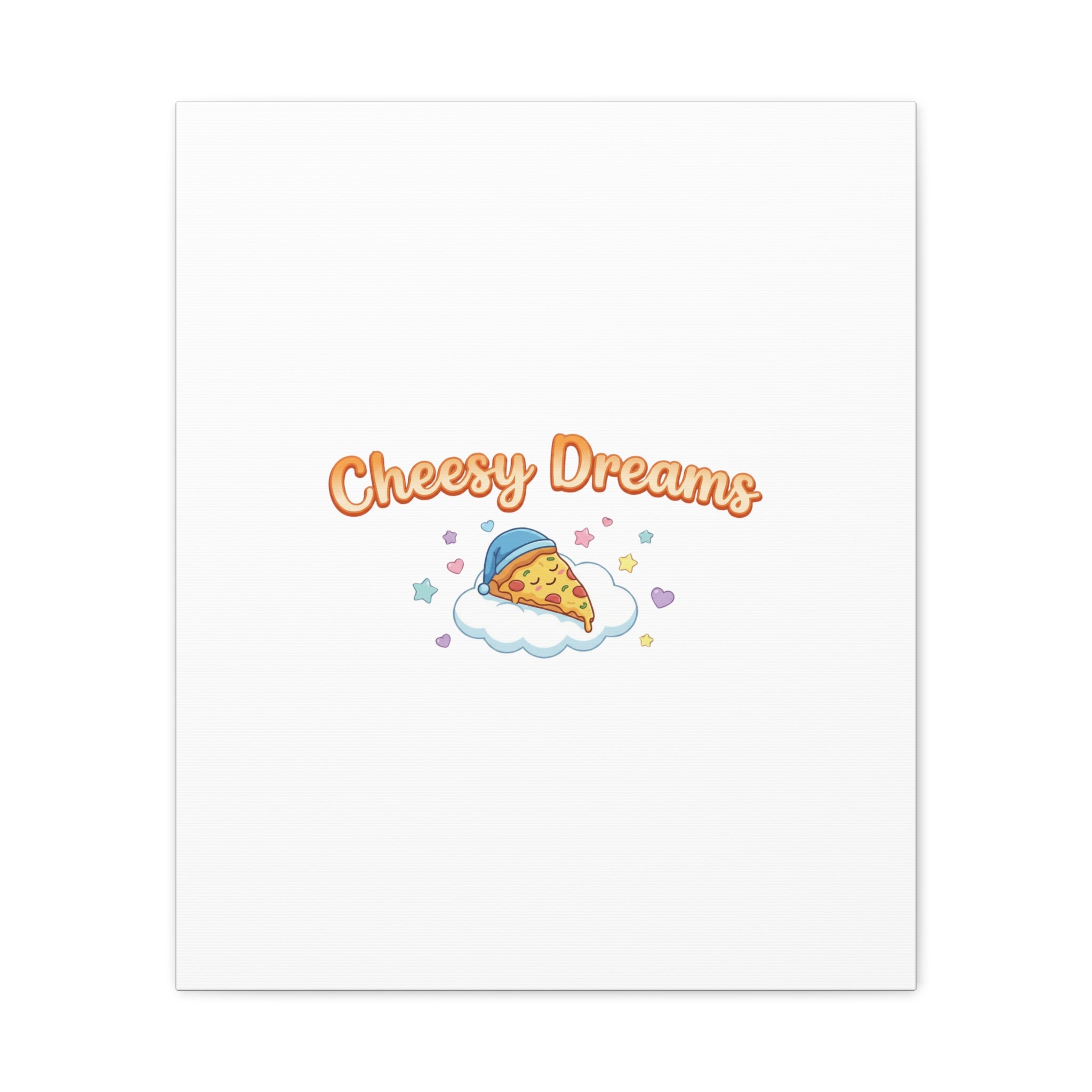 Cheesy Dreams Kawaii Pizza Canvas Wall Art