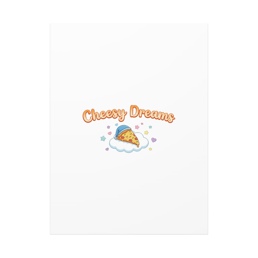 Cheesy Dreams Kawaii Pizza Canvas Wall Art