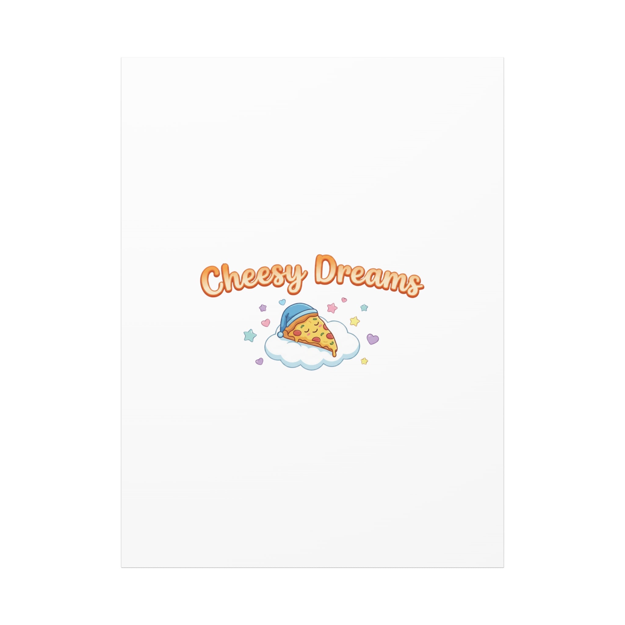 Cheesy Dreams Kawaii Pizza Canvas Wall Art