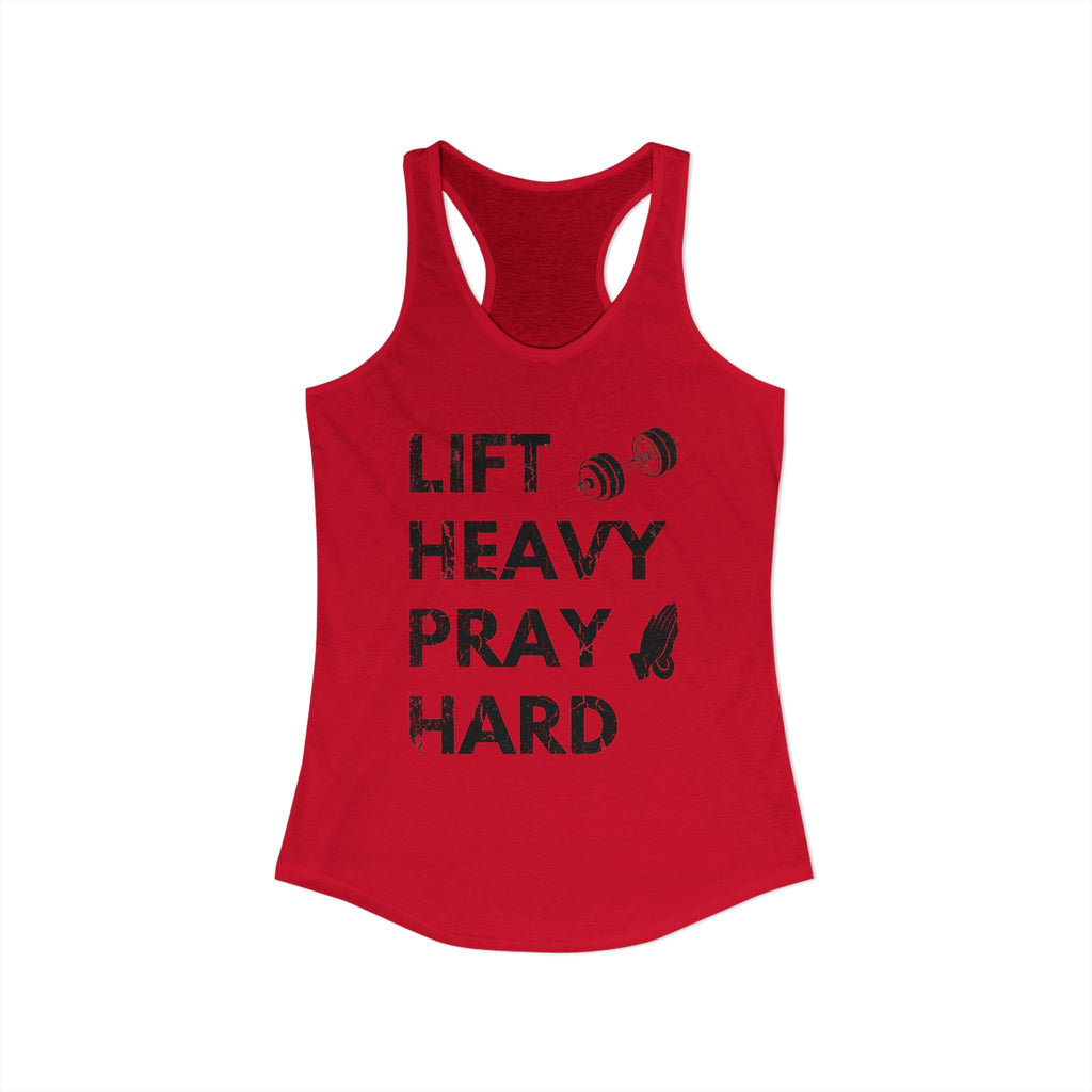 Lift Heavy Pray Hard Racerback Tank