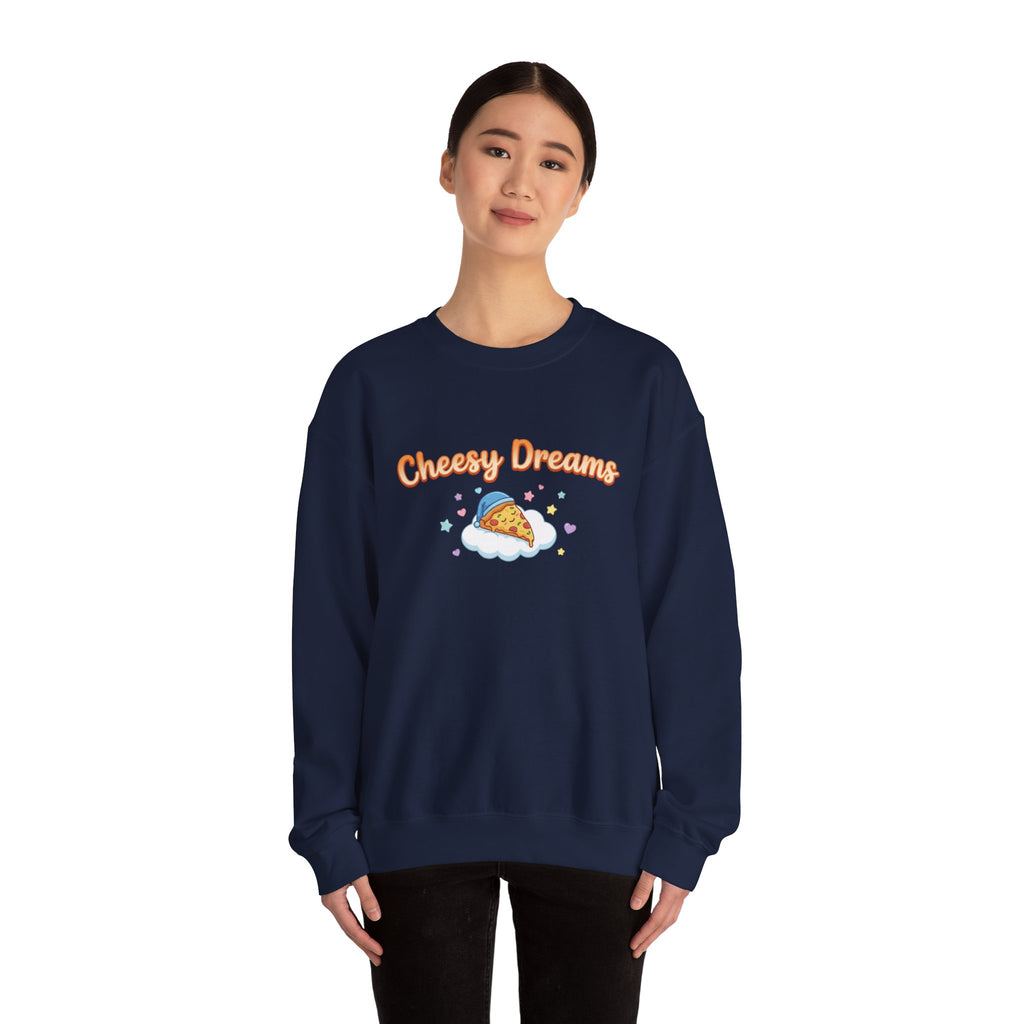Cheesy Dreams Pizza Sweatshirt – Cozy Food Humor Crewneck