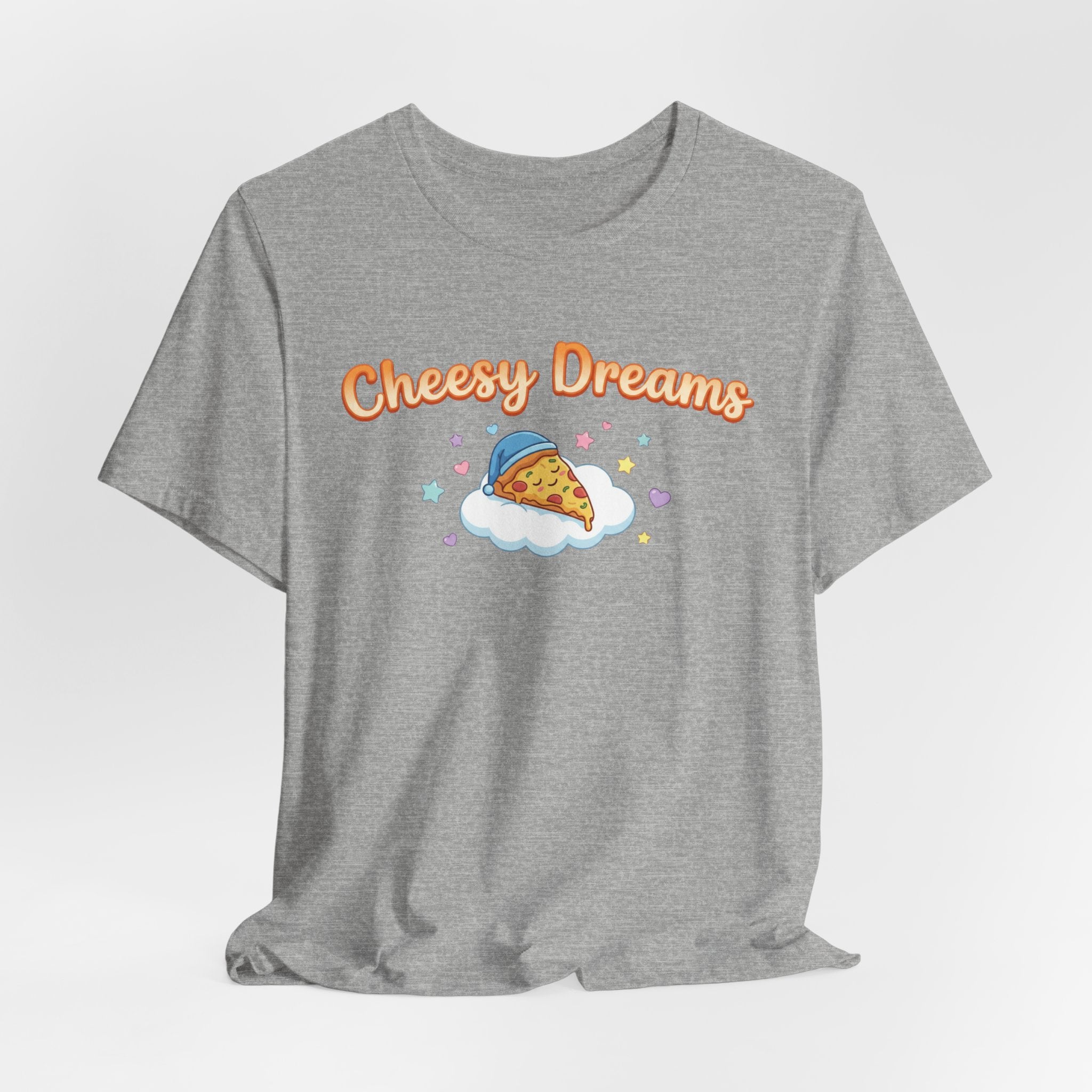 Cheesy Dreams Pizza T-Shirt – Cozy Food Humor Graphic Tee