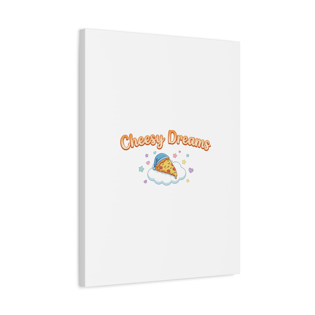 Cheesy Dreams Kawaii Pizza Canvas Wall Art