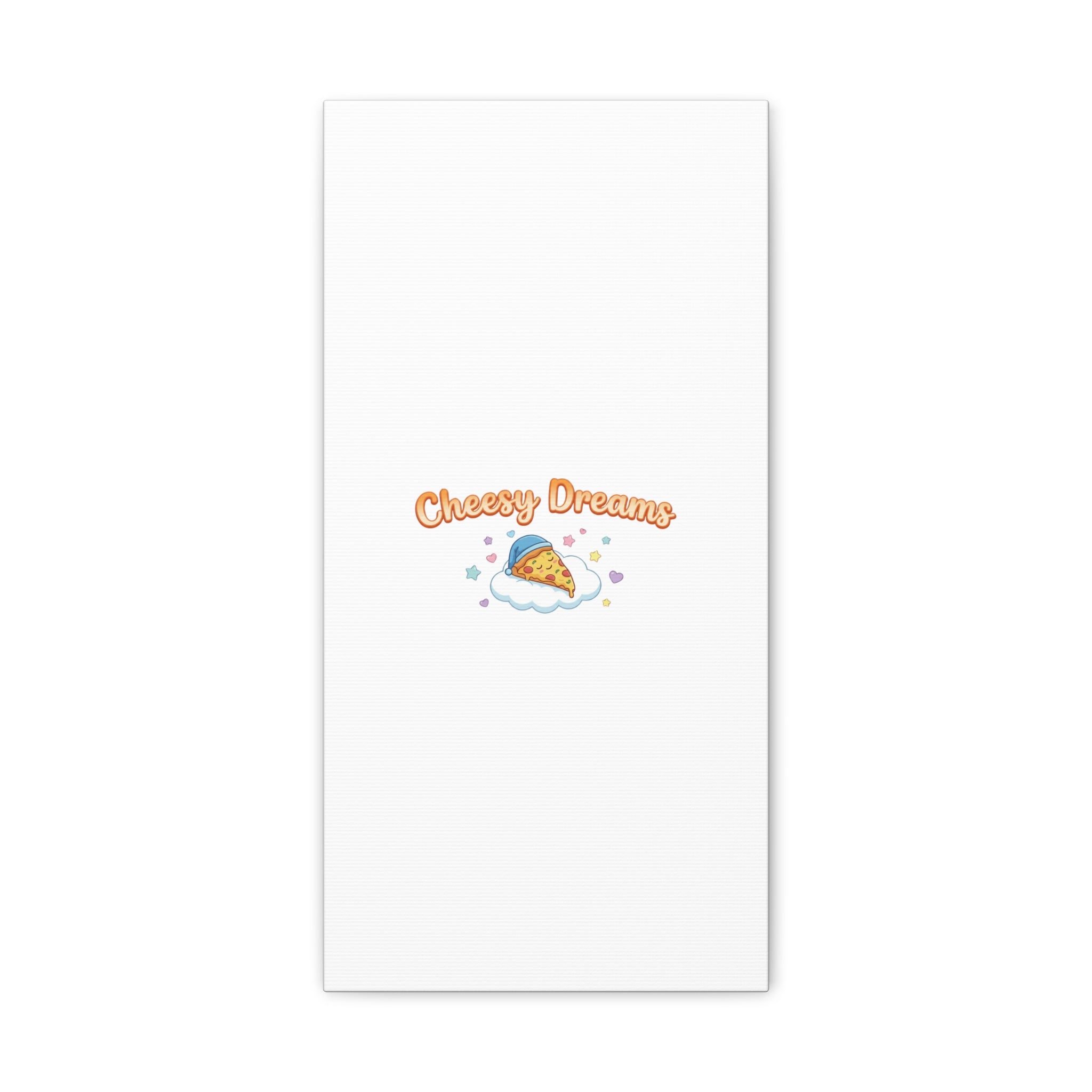 Cheesy Dreams Kawaii Pizza Canvas Wall Art
