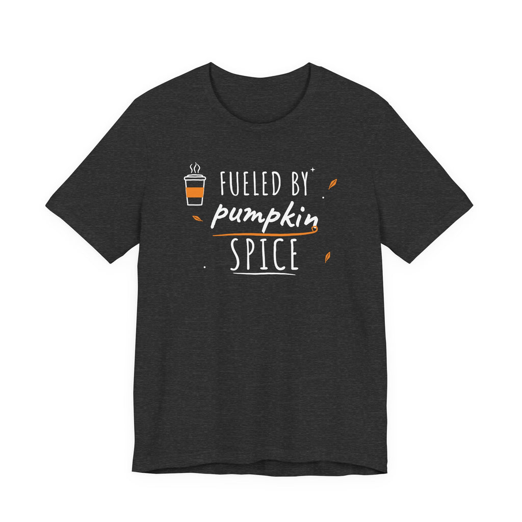 Fueled By Pumpkin Spice Latte Art Tee | Fall Gym Shirt