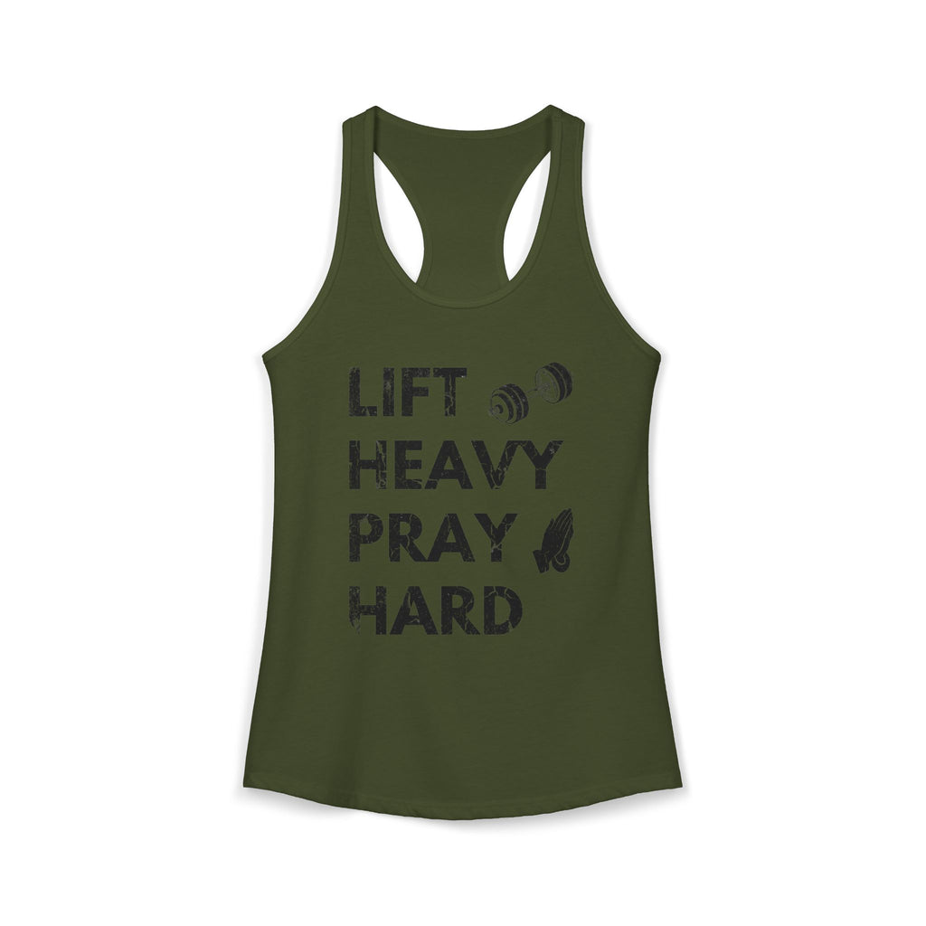 Lift Heavy Pray Hard Racerback Tank