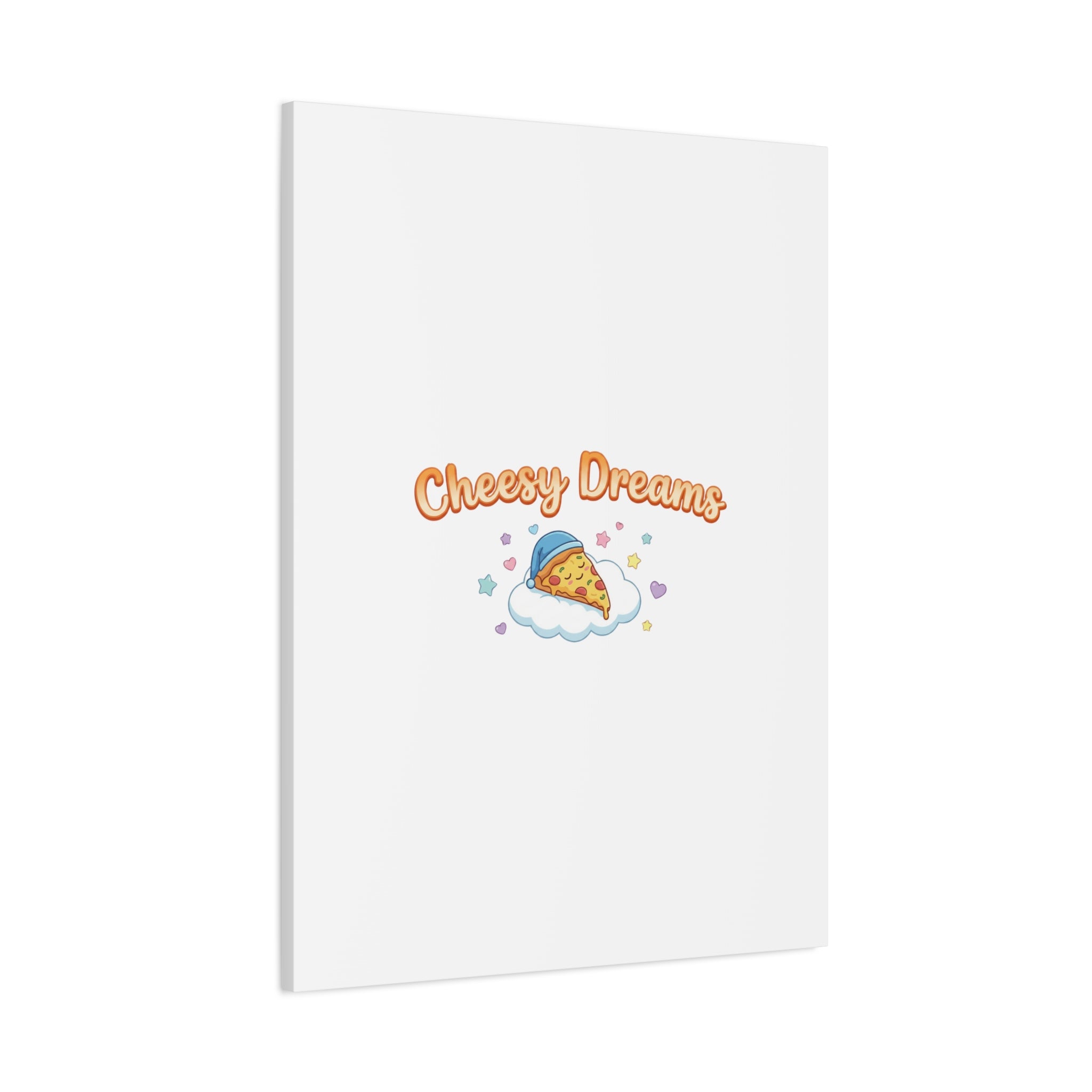 Cheesy Dreams Kawaii Pizza Canvas Wall Art