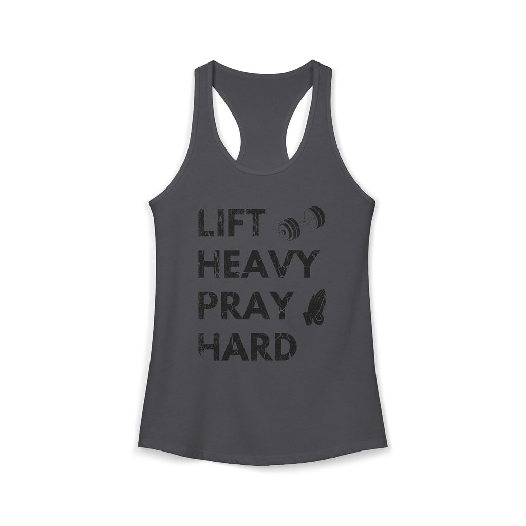 Lift Heavy Pray Hard Racerback Tank