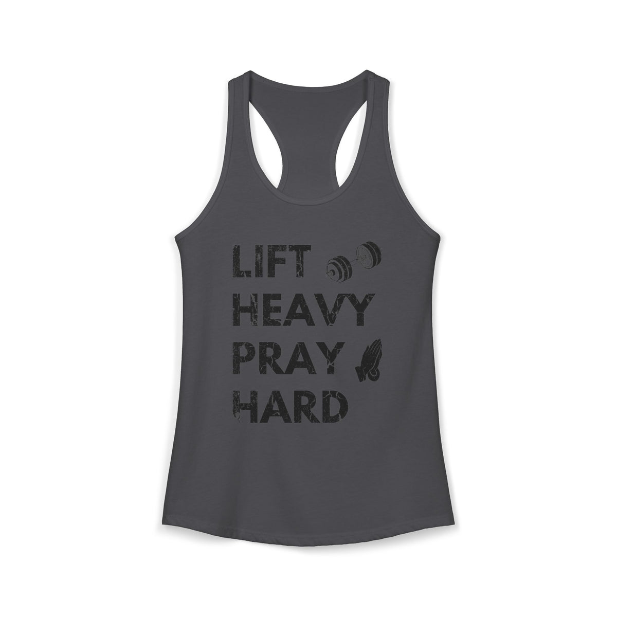 Lift Heavy Pray Hard Racerback Tank