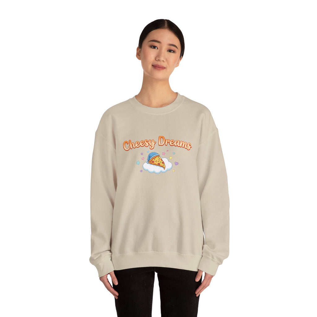 Cheesy Dreams Pizza Sweatshirt – Cozy Food Humor Crewneck