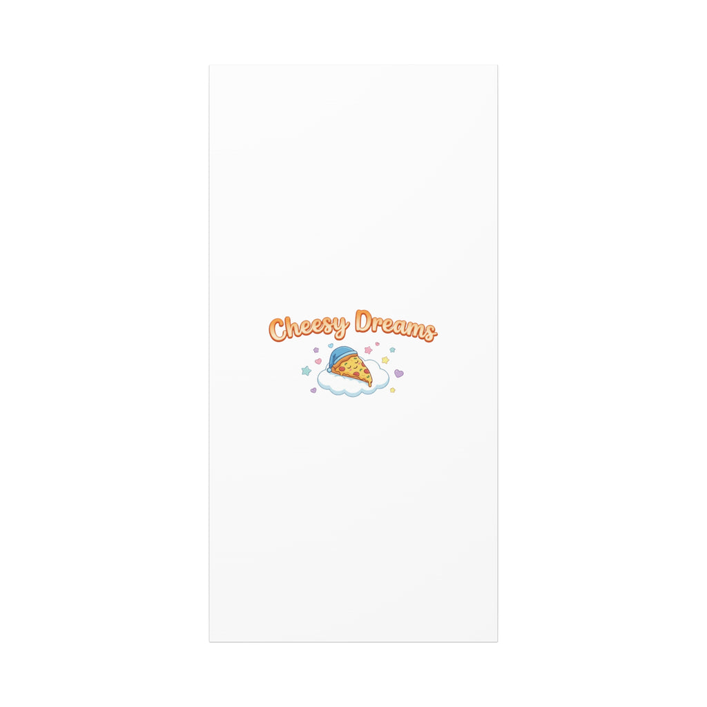 Cheesy Dreams Kawaii Pizza Canvas Wall Art