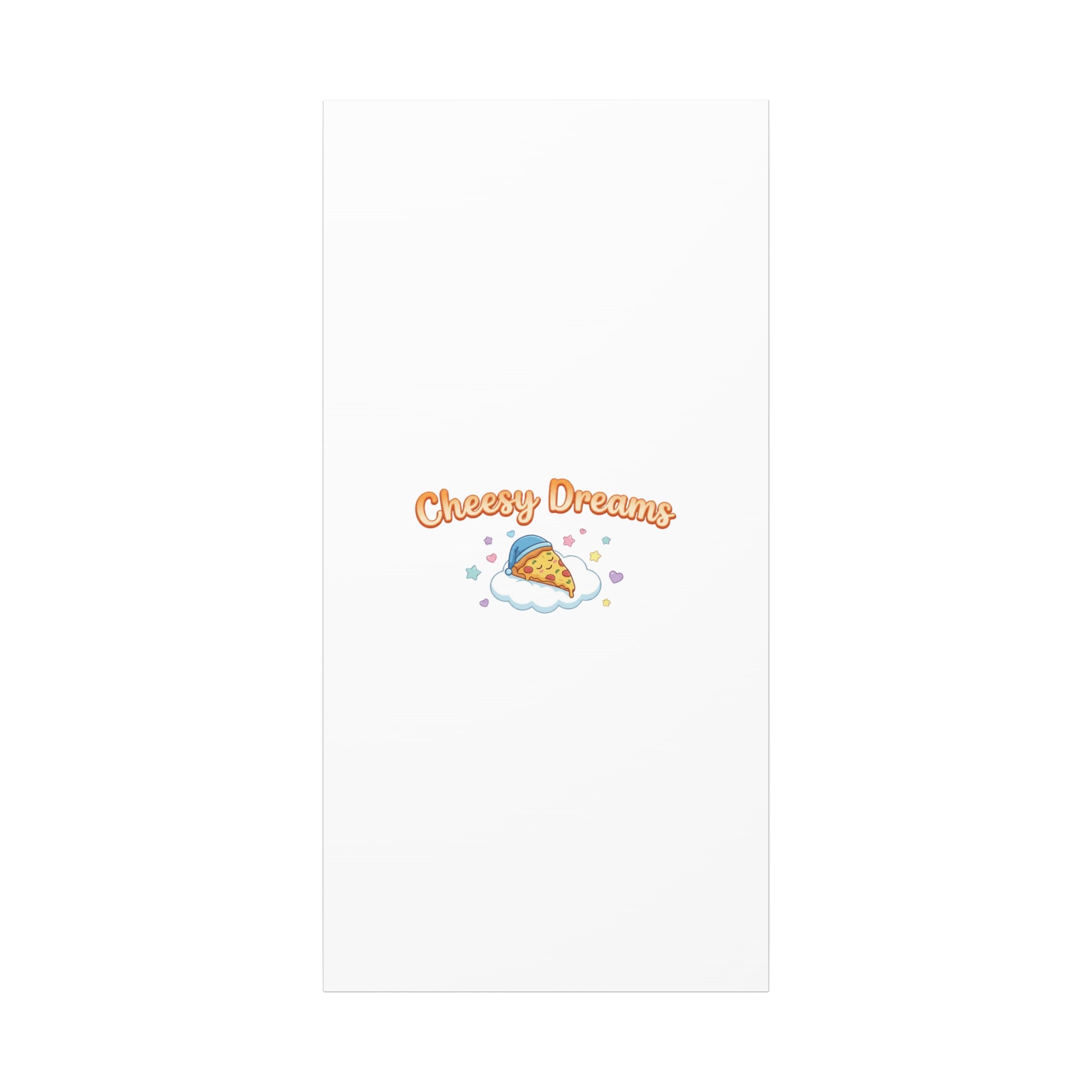 Cheesy Dreams Kawaii Pizza Canvas Wall Art