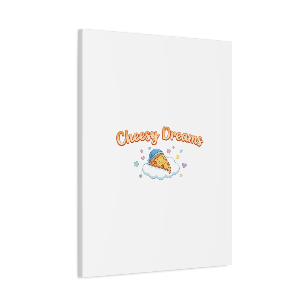 Cheesy Dreams Kawaii Pizza Canvas Wall Art