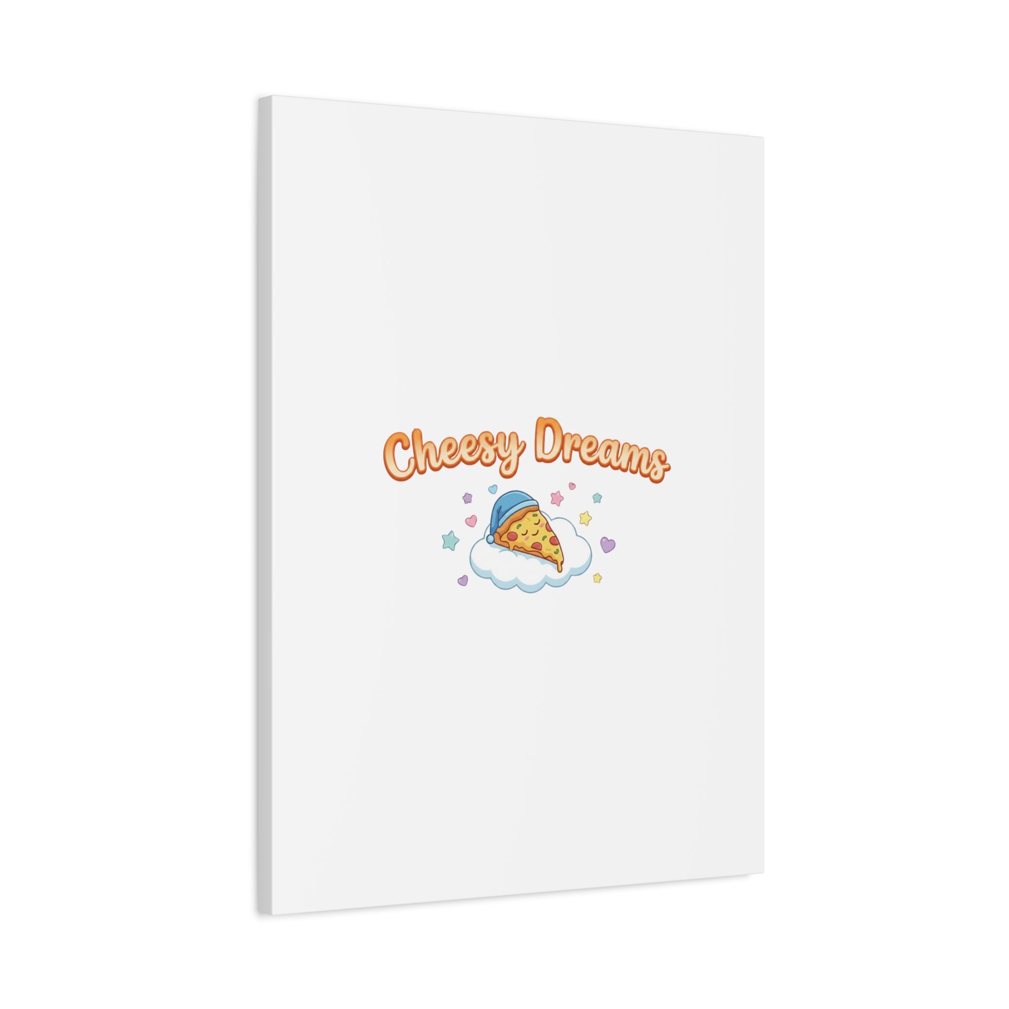 Cheesy Dreams Kawaii Pizza Canvas Wall Art