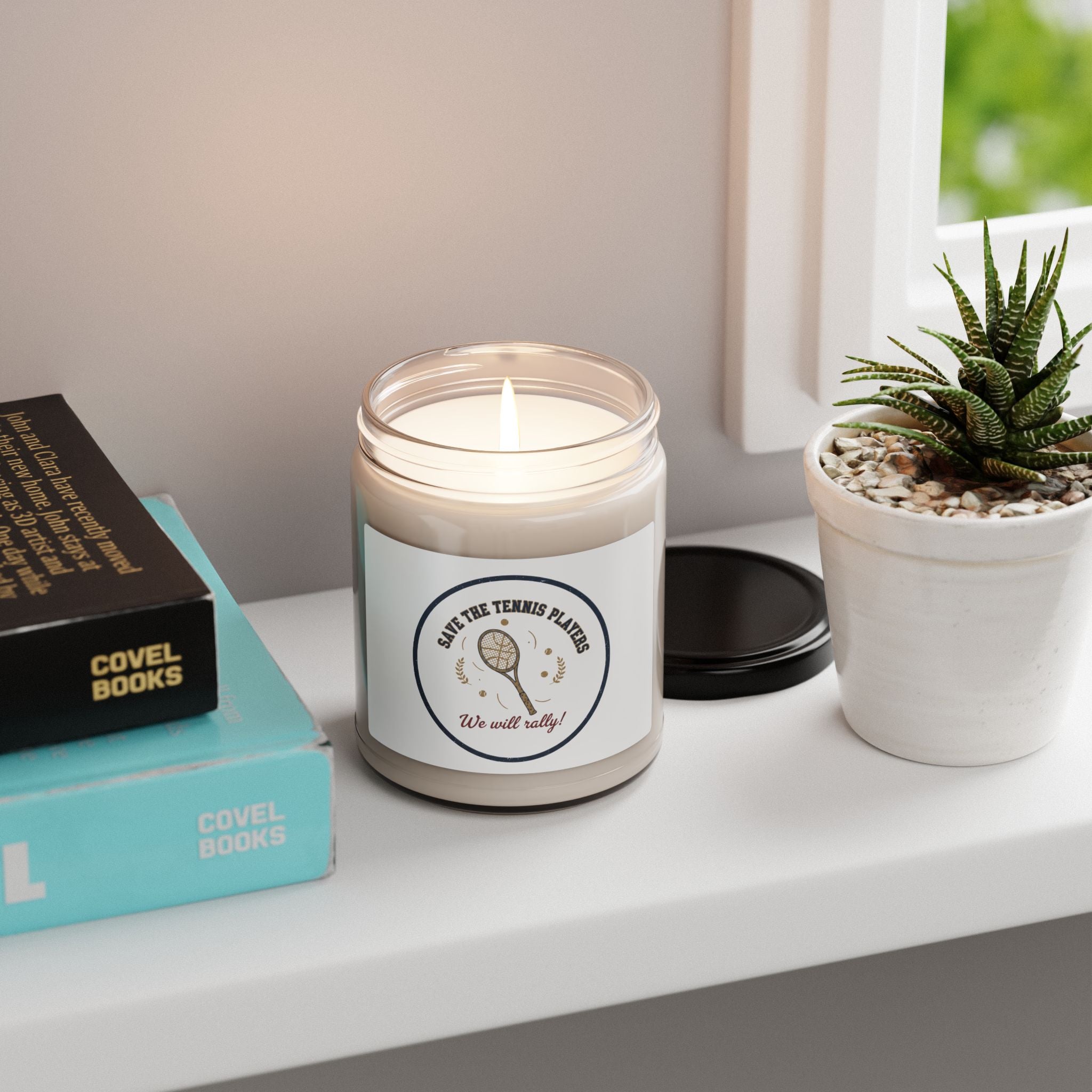 Save the Tennis Players Soy Candle, tennis meme, racquet sport humor