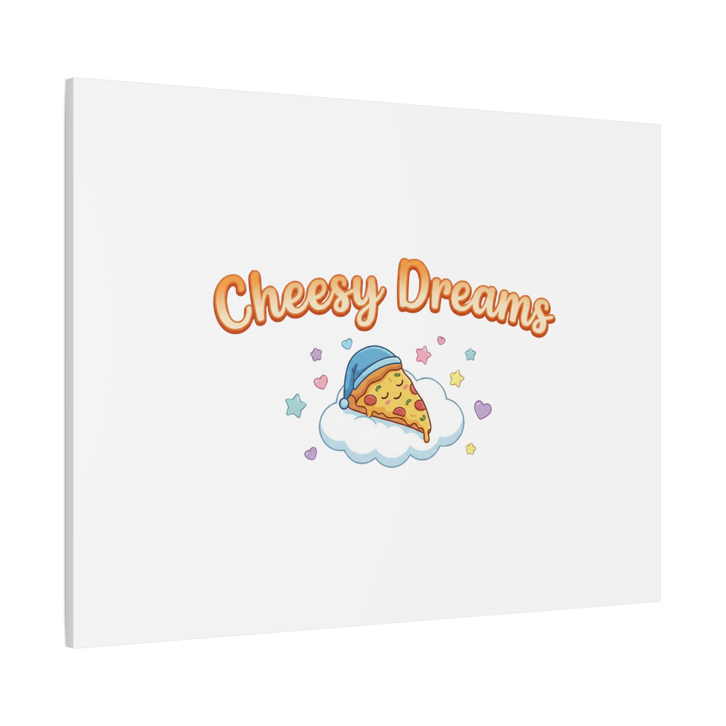 Cheesy Dreams Kawaii Pizza Canvas Wall Art