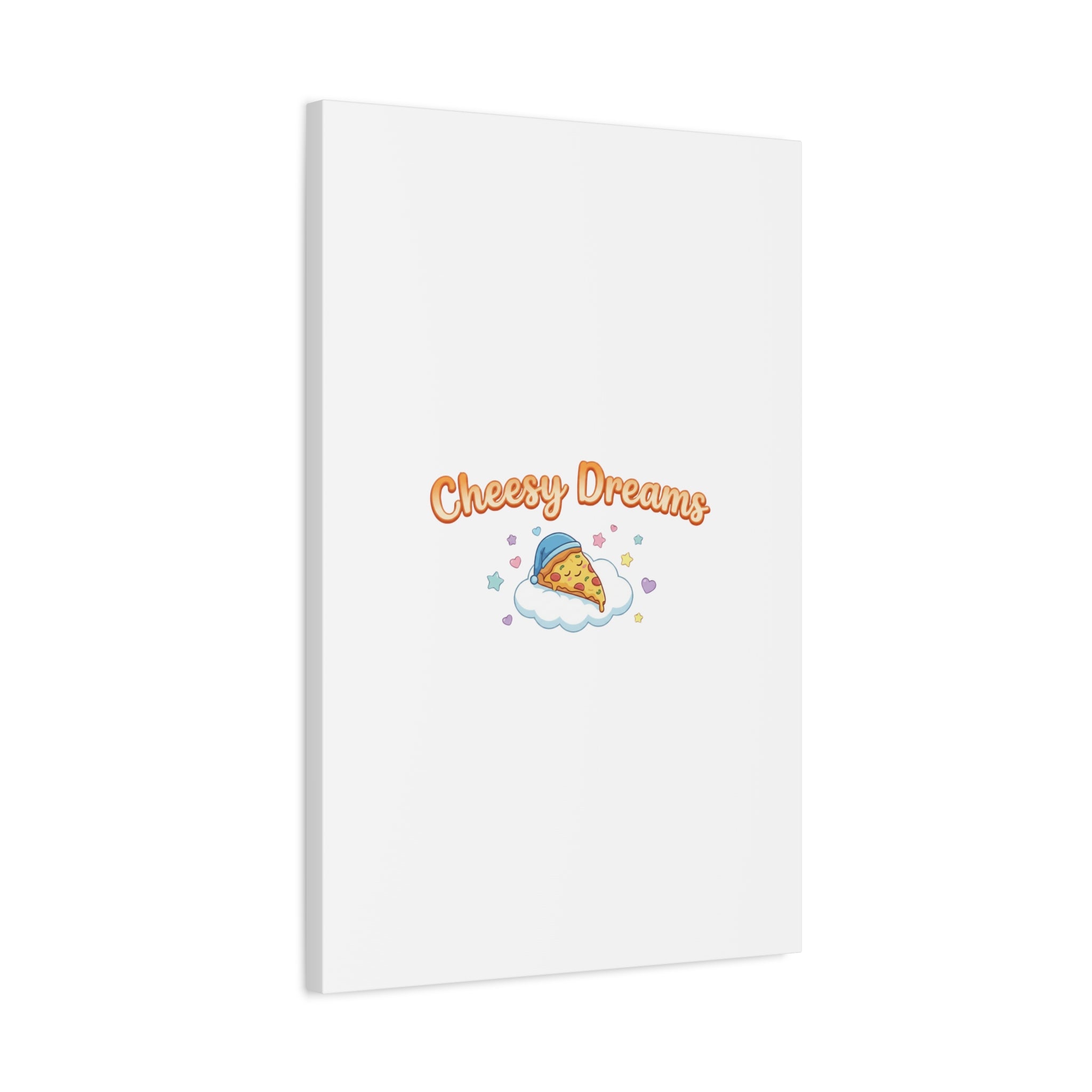 Cheesy Dreams Kawaii Pizza Canvas Wall Art