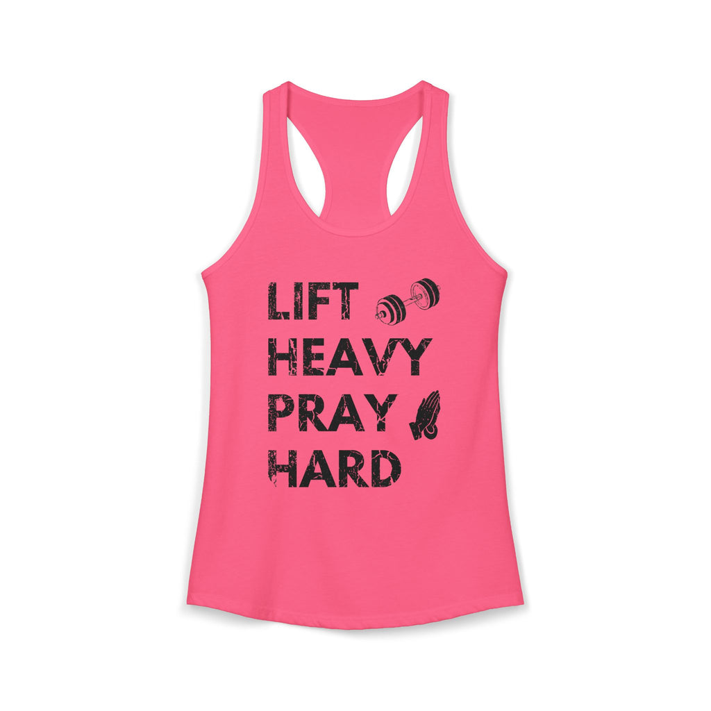 Lift Heavy Pray Hard Racerback Tank