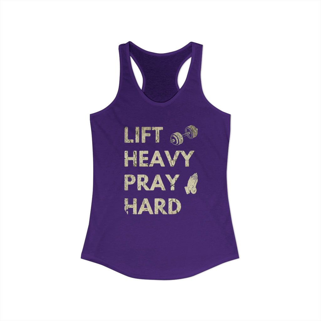 Lift Heavy Pray Hard Women’s Racerback Tank