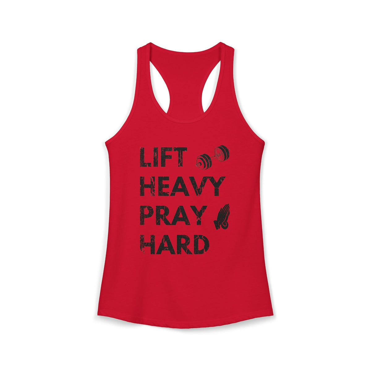Lift Heavy Pray Hard Racerback Tank