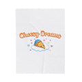 Cheesy Dreams Pizza Plush Blanket – Cozy Food Pun Velveteen Throw, Pastel Snack Humor Comfort Blanket