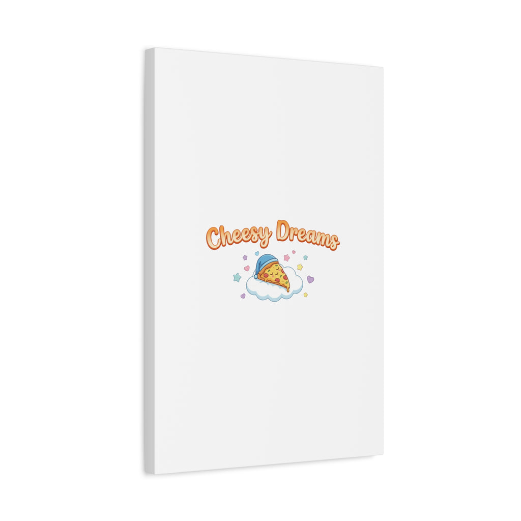 Cheesy Dreams Kawaii Pizza Canvas Wall Art