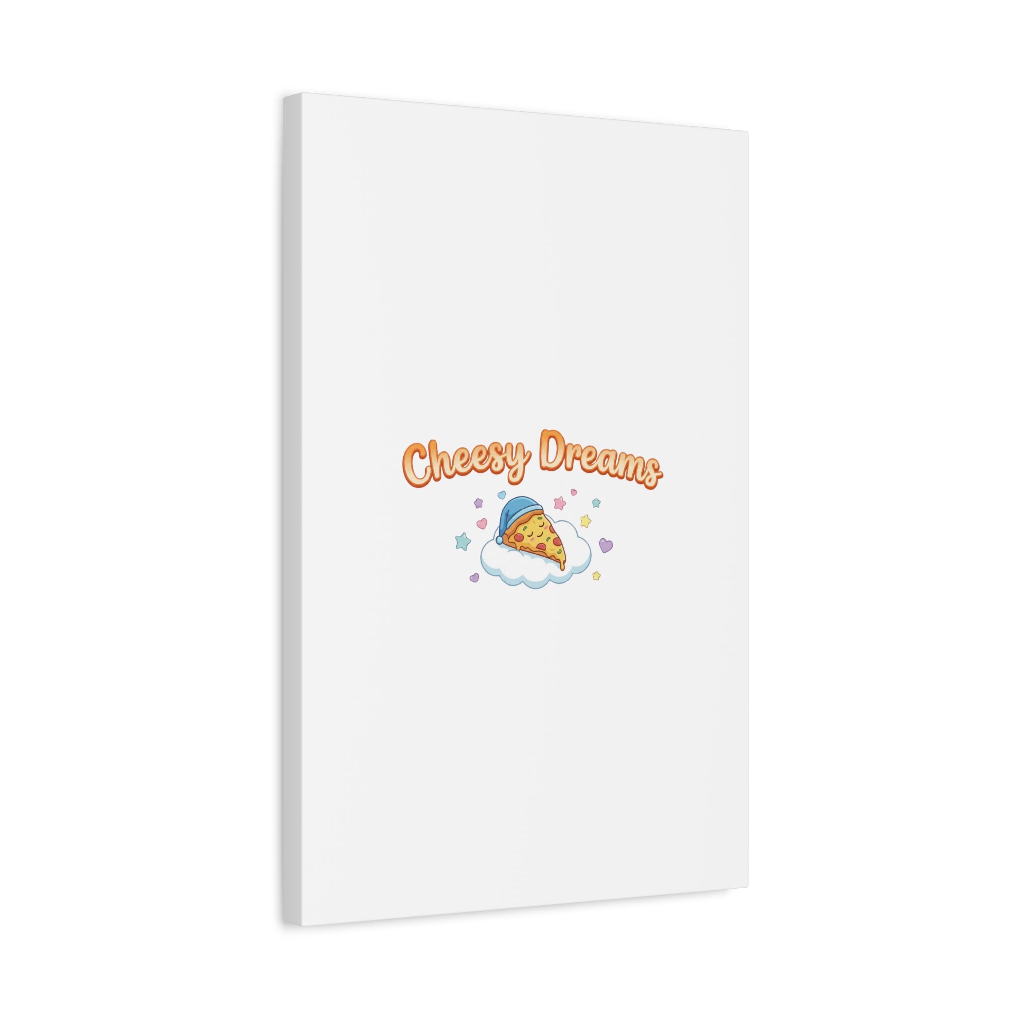 Cheesy Dreams Kawaii Pizza Canvas Wall Art