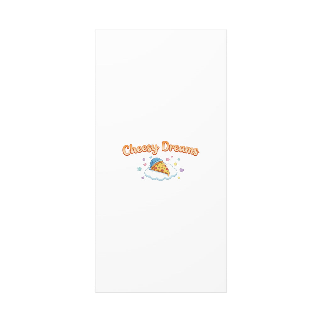 Cheesy Dreams Kawaii Pizza Canvas Wall Art